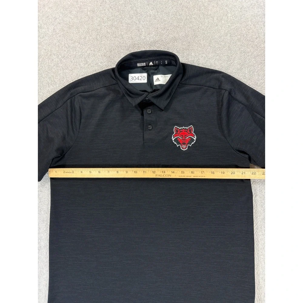 Arkansas State Red Wolves Adidas Stitched Polo Shirt (Men's Medium) Black